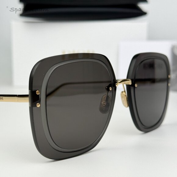 Dior Women Sunglasses Gold Smoke Square Oversized ULTRADIOR SU B0A0 BRAND NEW - Picture 8 of 12